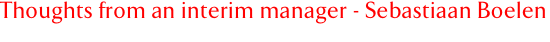 An interview with Sebastiaan Boelen, Interim Manager in the FMCG sector.